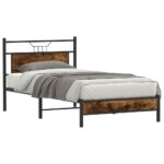 VidaXL Rám postele bez matraca tmavý dub 107x203 cm kompozitné drevo – Obrázok 3