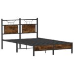 vidaXL Posteľný rám bez matraca dymový dub 120x200 cm kompozitné drevo – Obrázok 5