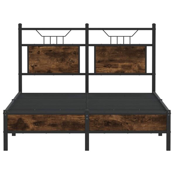 vidaXL Posteľný rám bez matraca dymový dub 120x200 cm kompozitné drevo – Obrázok 6