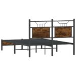 vidaXL Posteľný rám bez matraca dymový dub 120x200 cm kompozitné drevo – Obrázok 8