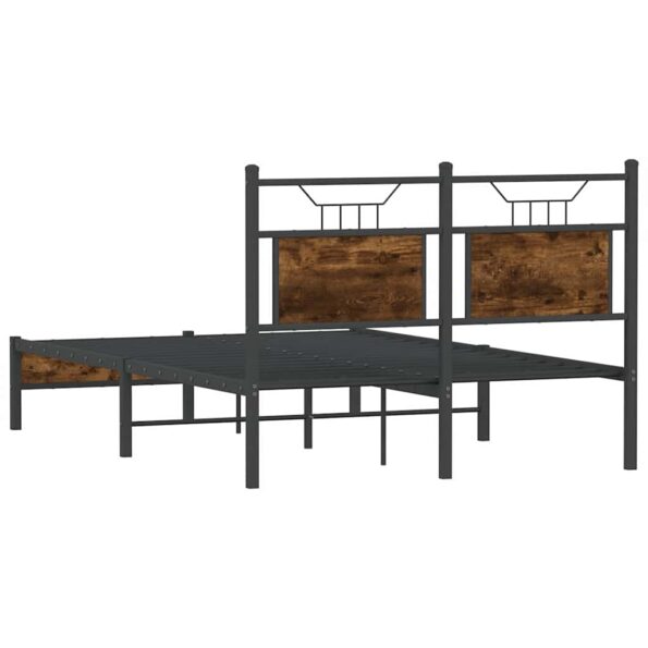 vidaXL Posteľný rám bez matraca dymový dub 120x200 cm kompozitné drevo – Obrázok 8