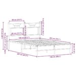 vidaXL Posteľný rám bez matraca dymový dub 120x200 cm kompozitné drevo – Obrázok 11