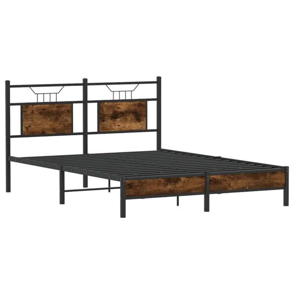 vidaXL Posteľný rám bez matraca dymový dub 137x190 cm kompozitné drevo – Obrázok 5