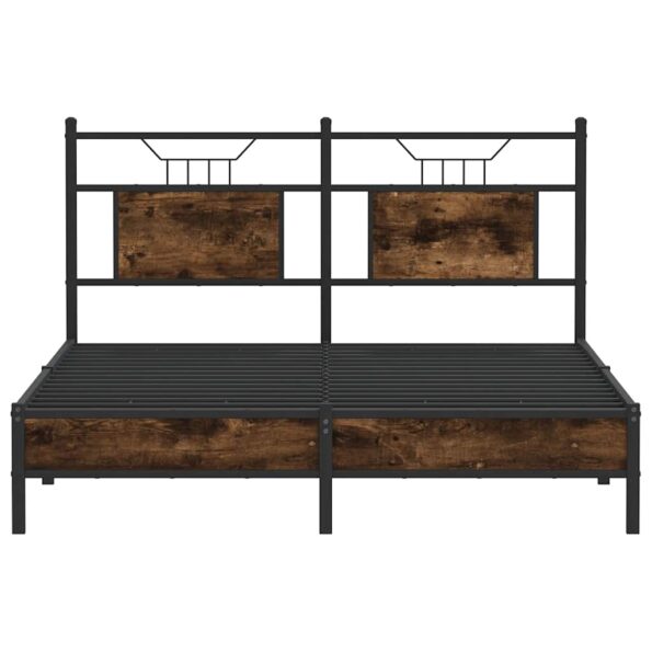vidaXL Posteľný rám bez matraca dymový dub 137x190 cm kompozitné drevo – Obrázok 6
