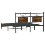 vidaXL Posteľný rám bez matraca dymový dub 137x190 cm kompozitné drevo – Obrázok 8