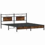 vidaXL Posteľný rám bez matraca dymový dub 160x200 cm kompozitné drevo – Obrázok 5
