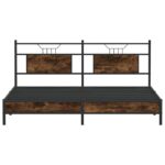 vidaXL Posteľný rám bez matraca dymový dub 160x200 cm kompozitné drevo – Obrázok 6