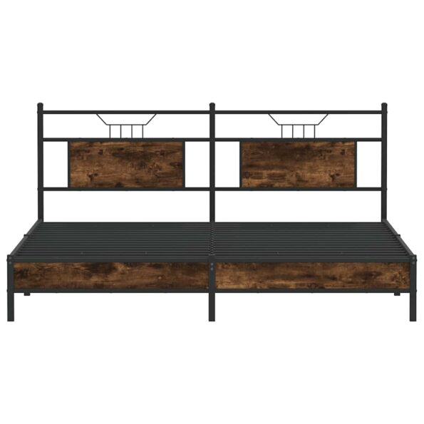 vidaXL Posteľný rám bez matraca dymový dub 160x200 cm kompozitné drevo – Obrázok 6