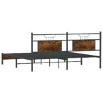 vidaXL Posteľný rám bez matraca dymový dub 160x200 cm kompozitné drevo – Obrázok 8