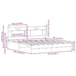vidaXL Posteľný rám bez matraca dymový dub 160x200 cm kompozitné drevo – Obrázok 11