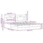 vidaXL Posteľný rám bez matraca dymový dub 183x213 cm kompozitné drevo – Obrázok 11