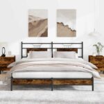 vidaXL Posteľný rám bez matraca dymový dub 183x213 cm kompozitné drevo