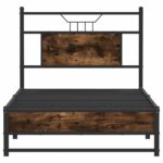 vidaXL Posteľný rám bez matraca dymový dub 75x190 cm kompozitné drevo – Obrázok 6