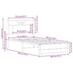 vidaXL Posteľný rám bez matraca dymový dub 75x190 cm kompozitné drevo – Obrázok 11