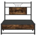 vidaXL Posteľný rám bez matraca dymový dub 90x200 cm kompozitné drevo – Obrázok 6