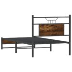 vidaXL Posteľný rám bez matraca dymový dub 90x200 cm kompozitné drevo – Obrázok 8