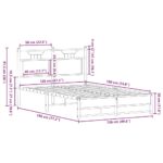 vidaXL Posteľný rám bez matraca dymový dub 120x190 cm borovicový masív – Obrázok 11