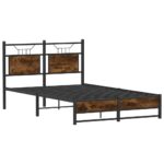 vidaXL Posteľný rám bez matraca dymový dub 120x200 cm kompozitné drevo – Obrázok 5