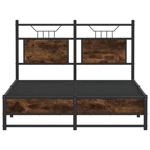 vidaXL Posteľný rám bez matraca dymový dub 120x200 cm kompozitné drevo – Obrázok 6
