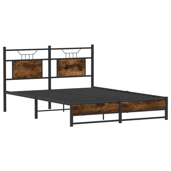 vidaXL Posteľný rám bez matraca dymový dub 137x190 cm kompozitné drevo – Obrázok 5