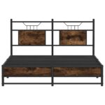 vidaXL Posteľný rám bez matraca dymový dub 137x190 cm kompozitné drevo – Obrázok 6