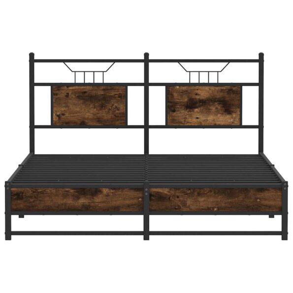 vidaXL Posteľný rám bez matraca dymový dub 137x190 cm kompozitné drevo – Obrázok 6