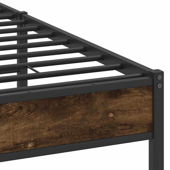 vidaXL Posteľný rám bez matraca dymový dub 137x190 cm kompozitné drevo – Obrázok 10