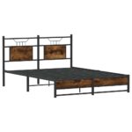 vidaXL Posteľný rám bez matraca dymový dub 140x200 cm kompozitné drevo – Obrázok 5