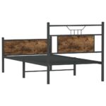 vidaXL Posteľný rám bez matraca dymový dub 75x190 cm kompozitné drevo – Obrázok 8