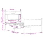 vidaXL Posteľný rám bez matraca dymový dub 90x190 cm kompozitné drevo – Obrázok 11