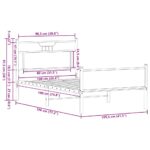 vidaXL Posteľný rám bez matraca dymový dub 100x190 cm kompozitné drevo – Obrázok 11