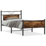 VidaXL Rám postele bez matraca tmavý dub 107x203 cm kompozitné drevo – Obrázok 2