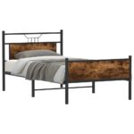 VidaXL Rám postele bez matraca tmavý dub 107x203 cm kompozitné drevo