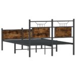 vidaXL Posteľný rám bez matraca dymový dub 120x190 cm borovicový masív – Obrázok 8