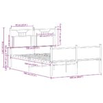vidaXL Posteľný rám bez matraca dymový dub 120x190 cm borovicový masív – Obrázok 11