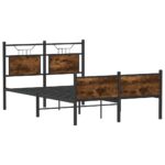 vidaXL Posteľný rám bez matraca dymový dub 120x200 cm kompozitné drevo – Obrázok 3