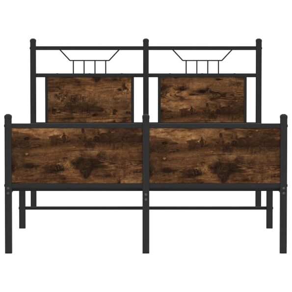 vidaXL Posteľný rám bez matraca dymový dub 120x200 cm kompozitné drevo – Obrázok 6