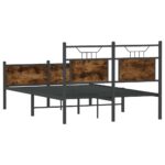 vidaXL Posteľný rám bez matraca dymový dub 120x200 cm kompozitné drevo – Obrázok 8
