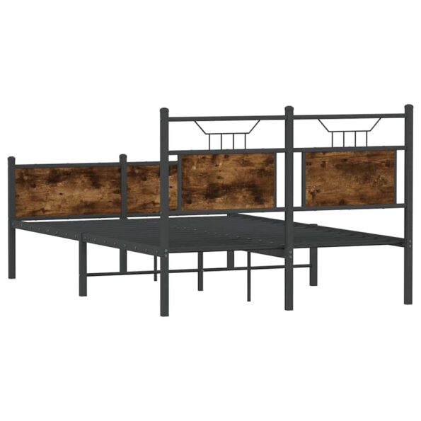 vidaXL Posteľný rám bez matraca dymový dub 120x200 cm kompozitné drevo – Obrázok 8