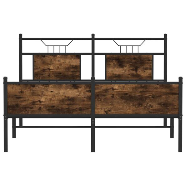 vidaXL Posteľný rám bez matraca dymový dub 137x190 cm kompozitné drevo – Obrázok 6