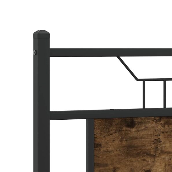 vidaXL Posteľný rám bez matraca dymový dub 137x190 cm kompozitné drevo – Obrázok 9