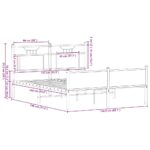 vidaXL Posteľný rám bez matraca dymový dub 137x190 cm kompozitné drevo – Obrázok 11