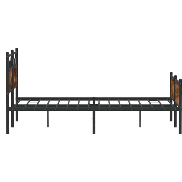 vidaXL Posteľný rám bez matraca dymový dub 140x190 cm kompozitné drevo – Obrázok 7