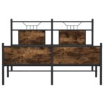 vidaXL Posteľný rám bez matraca dymový dub 140x200 cm kompozitné drevo – Obrázok 6