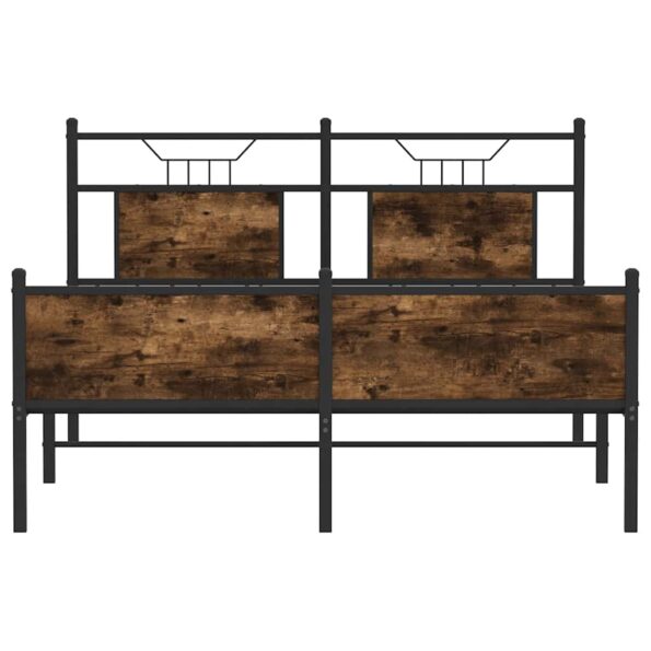 vidaXL Posteľný rám bez matraca dymový dub 140x200 cm kompozitné drevo – Obrázok 6