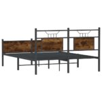 vidaXL Posteľný rám bez matraca dymový dub 140x200 cm kompozitné drevo – Obrázok 8