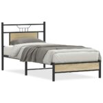 vidaXL Posteľný rám bez matraca dub sonoma 90x200 cm kompozitné drevo – Obrázok 2