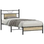 vidaXL Posteľný rám bez matraca dub sonoma 90x200 cm kompozitné drevo – Obrázok 3