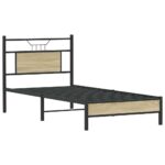 vidaXL Posteľný rám bez matraca dub sonoma 90x200 cm kompozitné drevo – Obrázok 5