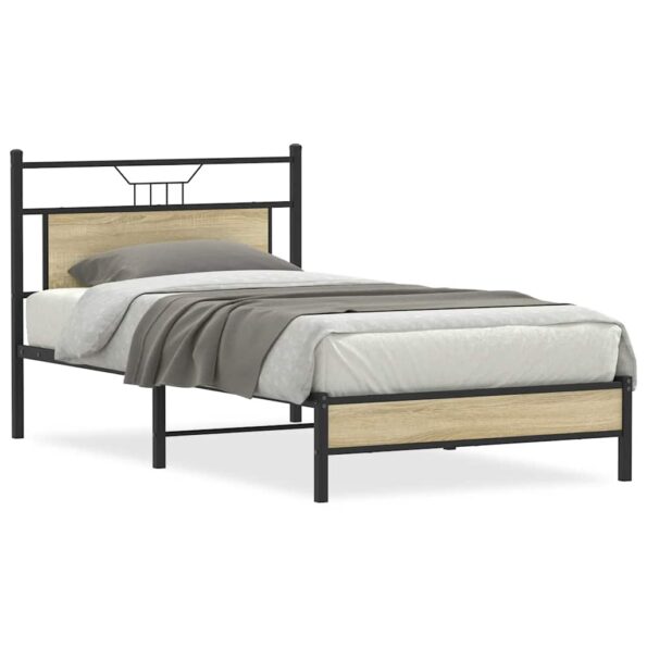 vidaXL Posteľný rám bez matraca dub sonoma 100x190 cm kompozitné drevo – Obrázok 2